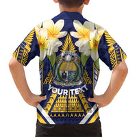 Personalised Nauru Independence Day Hawaiian Shirt Coat Of Arms With Plumeria LT05 - Polynesian Pride