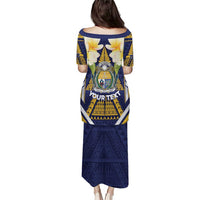 Personalised Nauru Independence Day Puletasi Coat Of Arms With Plumeria LT05 - Polynesian Pride