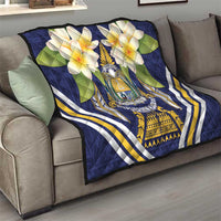 Nauru Independence Day Quilt Coat Of Arms With Plumeria - Polynesian Pride