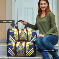 Nauru Independence Day Travel Bag Coat Of Arms With Plumeria - Polynesian Pride