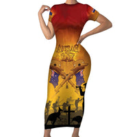 ANZAC Day Family Matching Short Sleeve Bodycon Dress and Hawaiian Shirt Australia And New Zealand Slouch Hats