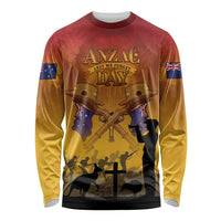 ANZAC Day Long Sleeve Shirt Australia And New Zealand Slouch Hats LT05 Unisex Yellow - Polynesian Pride