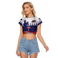 New Zealand And Australia ANZAC Last Post Raglan Cropped T Shirt LT05 Female Blue - Polynesian Pride