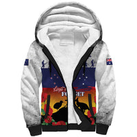 New Zealand And Australia ANZAC Last Post Sherpa Hoodie LT05 Unisex Blue - Polynesian Pride