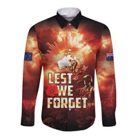Honouring The ANZAC Spirit Long Sleeve Button Shirt Gallipoli Lest We Forget LT05 Unisex Red - Polynesian Pride