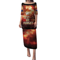 Honouring The ANZAC Spirit Puletasi Gallipoli Lest We Forget LT05 Long Dress Red - Polynesian Pride