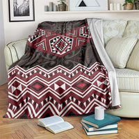 New Zealand Aotearoa Blanket Red Taniko Art Maori Pattern LT05 Red - Polynesian Pride