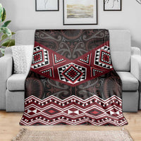 New Zealand Aotearoa Blanket Red Taniko Art Maori Pattern LT05 - Polynesian Pride
