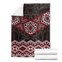New Zealand Aotearoa Blanket Red Taniko Art Maori Pattern LT05 - Polynesian Pride
