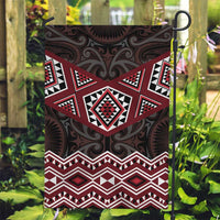 New Zealand Aotearoa Garden Flag Red Taniko Art Maori Pattern LT05 Garden Flag Red - Polynesian Pride