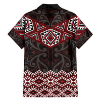 New Zealand Aotearoa Hawaiian Shirt Red Taniko Art Maori Pattern LT05 - Polynesian Pride