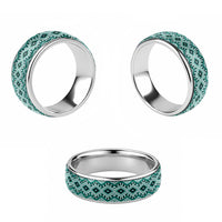 New Zealand Aotearoa Classic Ring Turquoise Taniko Art Maori Pattern LT05 - Polynesian Pride