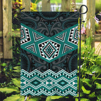 New Zealand Aotearoa Garden Flag Turquoise Taniko Art Maori Pattern LT05 Garden Flag Turquoise - Polynesian Pride