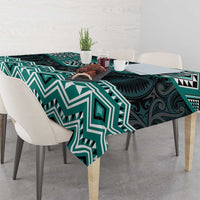 New Zealand Aotearoa Tablecloth Turquoise Taniko Art Maori Pattern LT05 - Polynesian Pride