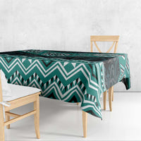 New Zealand Aotearoa Tablecloth Turquoise Taniko Art Maori Pattern LT05 - Polynesian Pride