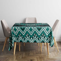 New Zealand Aotearoa Tablecloth Turquoise Taniko Art Maori Pattern LT05 - Polynesian Pride