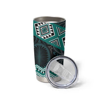 New Zealand Aotearoa Tumbler Cup Turquoise Taniko Art Maori Pattern LT05 - Polynesian Pride