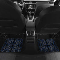 New Zealand Aotearoa Car Mats Blue Taniko Art Maori Pattern LT05 Set 2pcs - Back Blue - Polynesian Pride