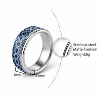 New Zealand Aotearoa Classic Ring Blue Taniko Art Maori Pattern LT05 - Polynesian Pride