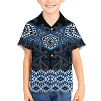 New Zealand Aotearoa Hawaiian Shirt Blue Taniko Art Maori Pattern LT05 - Polynesian Pride