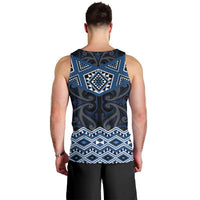 New Zealand Aotearoa Men Tank Top Blue Taniko Art Maori Pattern LT05 - Polynesian Pride