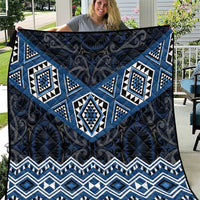 New Zealand Aotearoa Quilt Blue Taniko Art Maori Pattern