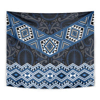 New Zealand Aotearoa Tapestry Blue Taniko Art Maori Pattern