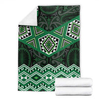 New Zealand Aotearoa Blanket Green Taniko Art Maori Pattern LT05 - Polynesian Pride