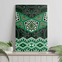 New Zealand Aotearoa Canvas Wall Art Green Taniko Art Maori Pattern LT05 - Polynesian Pride