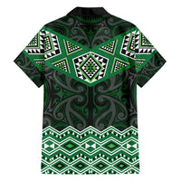 New Zealand Aotearoa Hawaiian Shirt Green Taniko Art Maori Pattern LT05 - Polynesian Pride