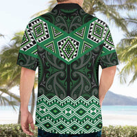 New Zealand Aotearoa Hawaiian Shirt Green Taniko Art Maori Pattern LT05 - Polynesian Pride