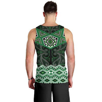 New Zealand Aotearoa Men Tank Top Green Taniko Art Maori Pattern LT05 - Polynesian Pride