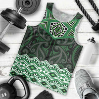 New Zealand Aotearoa Men Tank Top Green Taniko Art Maori Pattern LT05 - Polynesian Pride