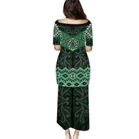 New Zealand Aotearoa Puletasi Green Taniko Art Maori Pattern LT05 - Polynesian Pride