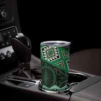 New Zealand Aotearoa Tumbler Cup Green Taniko Art Maori Pattern LT05 - Polynesian Pride