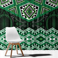New Zealand Aotearoa Window Curtain Green Taniko Art Maori Pattern LT05 - Polynesian Pride