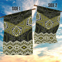 New Zealand Aotearoa Garden Flag Yellow Taniko Art Maori Pattern LT05 - Polynesian Pride