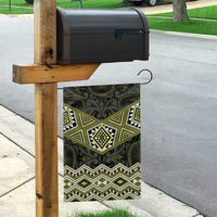 New Zealand Aotearoa Garden Flag Yellow Taniko Art Maori Pattern LT05 - Polynesian Pride