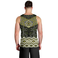 New Zealand Aotearoa Men Tank Top Yellow Taniko Art Maori Pattern LT05 - Polynesian Pride
