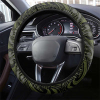 New Zealand Aotearoa Steering Wheel Cover Yellow Taniko Art Maori Pattern LT05 - Polynesian Pride