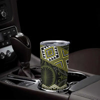 New Zealand Aotearoa Tumbler Cup Yellow Taniko Art Maori Pattern LT05 - Polynesian Pride
