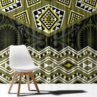 New Zealand Aotearoa Window Curtain Yellow Taniko Art Maori Pattern LT05 - Polynesian Pride