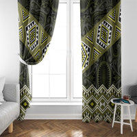 New Zealand Aotearoa Window Curtain Yellow Taniko Art Maori Pattern LT05 - Polynesian Pride