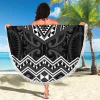 New Zealand Aotearoa Beach Blanket Black Taniko Art Maori Pattern LT05 - Polynesian Pride