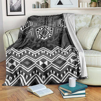 New Zealand Aotearoa Blanket Black Taniko Art Maori Pattern LT05 Black - Polynesian Pride