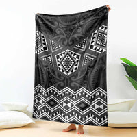 New Zealand Aotearoa Blanket Black Taniko Art Maori Pattern LT05 - Polynesian Pride