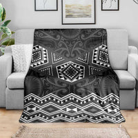 New Zealand Aotearoa Blanket Black Taniko Art Maori Pattern LT05 - Polynesian Pride