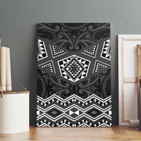 New Zealand Aotearoa Canvas Wall Art Black Taniko Art Maori Pattern LT05 - Polynesian Pride