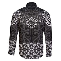New Zealand Aotearoa Family Matching Long Sleeve Bodycon Dress and Hawaiian Shirt Black Taniko Art Maori Pattern