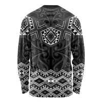 New Zealand Aotearoa Long Sleeve Shirt Black Taniko Art Maori Pattern LT05 - Polynesian Pride